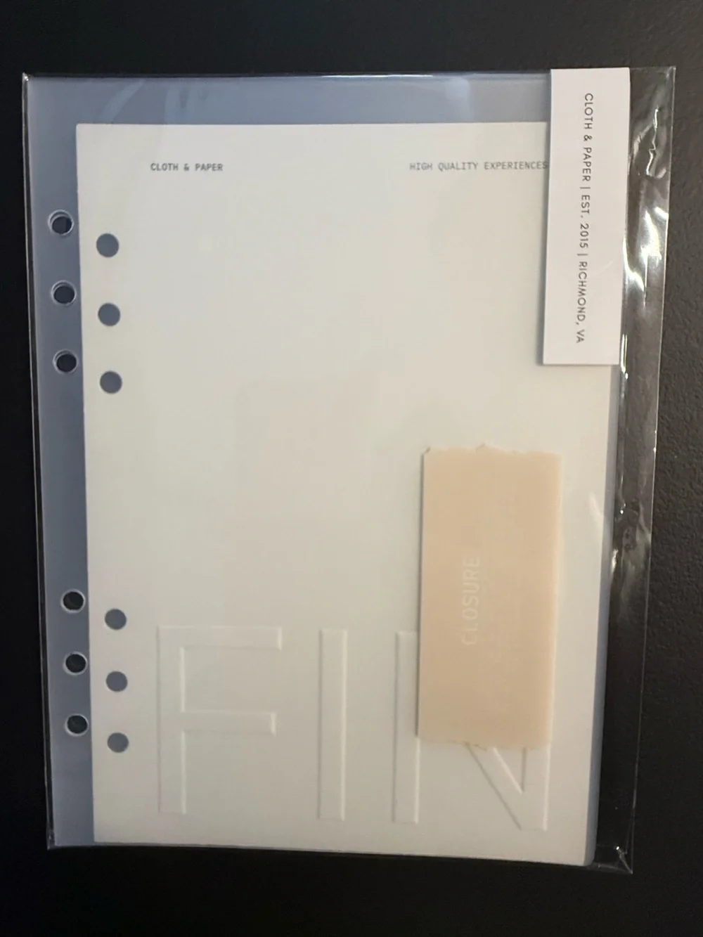 Cloth & Paper Closure Dashboard + Cover Set A5